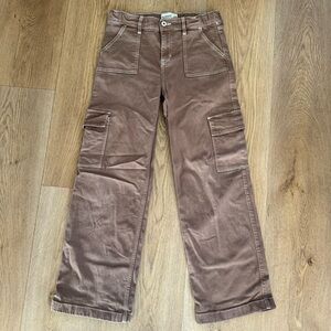 Abercrombie & Fitch AF Kids Brown Carpenter Wide Leg Baggy Jeans 17/18